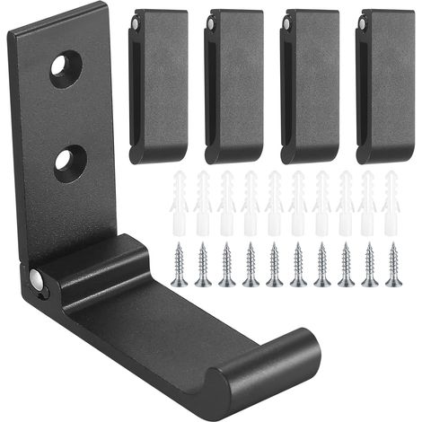 5er-Pack faltbare Wandhaken, um 90° klappbare Kleiderhaken, wandmontierte Handtuchhaken, ideal für Küche, Badezimmer, Wände, Mäntel, Handtücher, Schlüssel, Taschen, Schwarz. (1/5)