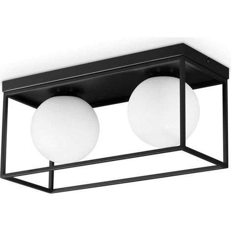 Ideal Lux LINGOTTO 2-flammige Kugel-Deckenleuchte in Schwarz