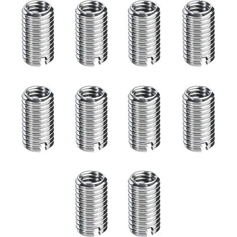 Lot de 10 inserts filetés M8/M10 – Acier inoxydable – Écrous autotaraudeurs M8 x 1,25 mm et M10 x 1,5 mm – Résistants aux vibrations (1/5)
