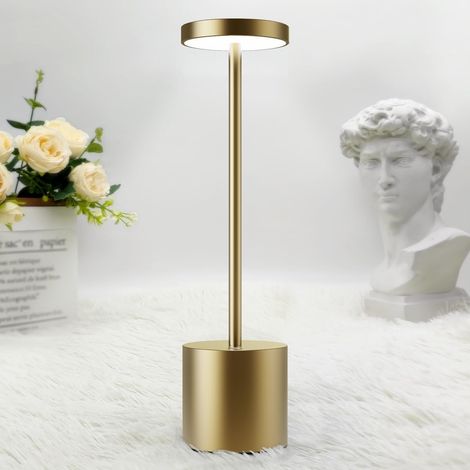 Tischleuchte, LED, Metall, USB-aufladbar, 5000 mAh, 3 Farbmodi, für Nachttisch, Außenbereich, Terrasse (1/5)