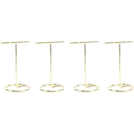 4 pièces présentoir de Boucles d'oreilles en Forme de T, présentoir de Bijoux Accessoires Photo Support de Collier Fendu en Forme de T pour Placard de Magasin (Gold) (1/5)