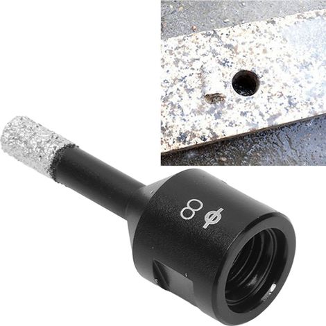Vakuumgelöteter Diamantbohrer M14 zum Aufbohren von Löchern in Marmor, schwarz, 8 mm (1/5)