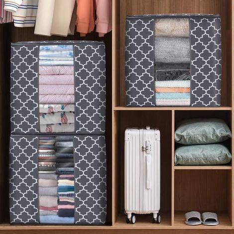 Förvaringsväskor [3-pack/100L] Stora Filtar Kläder Organization et