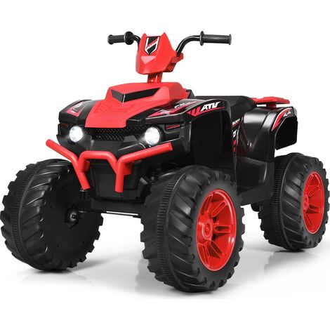 Quad elettrico 104 x 67 x 74 cm per bambini dai 3 ai 7 anni con avviamento lento e musica design rosso 200018209