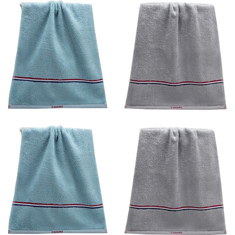 Serviettes de bain de luxe 100% coton, à séchage rapide, douces et absorbantes, lot de 4. (1/4)