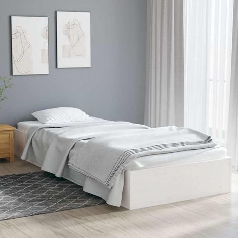 Estructura de cama sin colchón madera maciza blanco 75x190 cm (1/5)