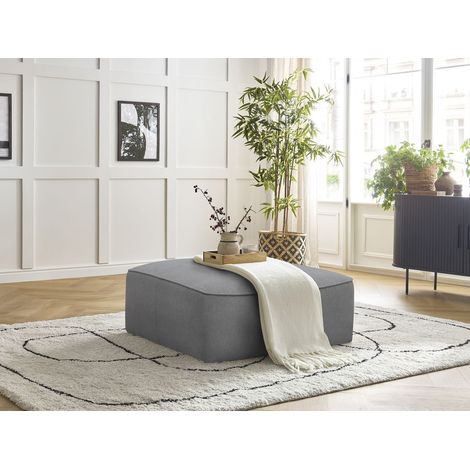 BOBOCHIC - Pouf LEOPOLD tissu chiné Gris clair (1/5)