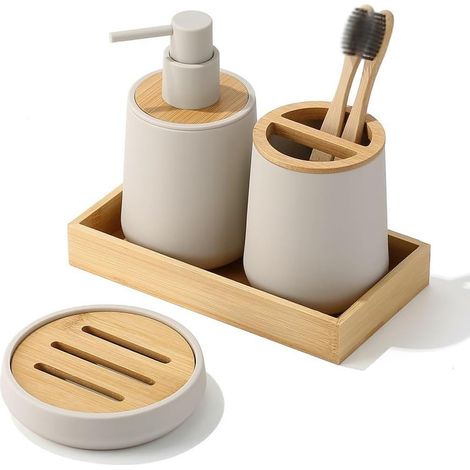 Zahnbürstenhalter Seifenschale WC Organizer Badezimmer Set C