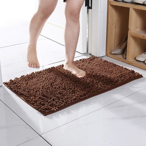 Tappeto antiscivolo ingresso camera bagno 30x50cm assorbente pavimento, marrone