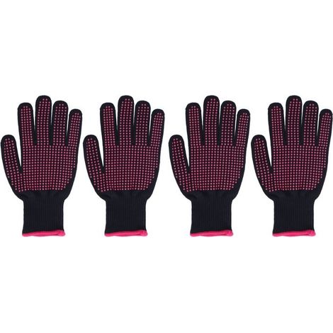 Lot de 4 gants résistants à la chaleur et anti-brûlures avec protection en silicone (1/4)