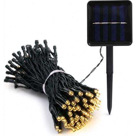 Guirlande Lumineuse LED Solaire Blanc Chaud, 800 LED, Étanche Extérieur Jardin et Noël, Télécommande, Recharge USB (1/5)