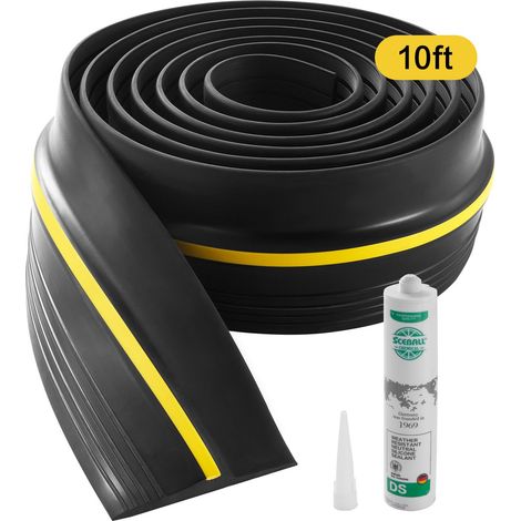Joint de Seuil de Porte de Garage, 3m, Bande Adhésive, PVC Épais, Imperméable, Anti-Intempéries, Noir, Remplacement Facile (1/5)