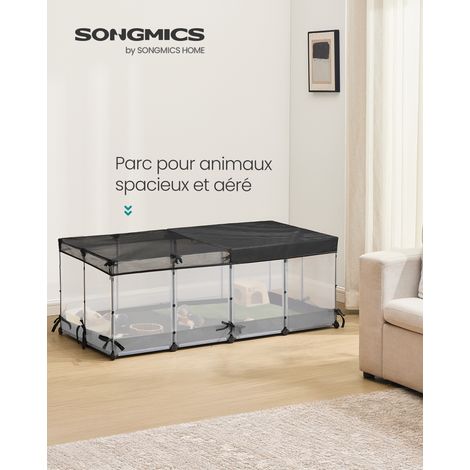 Enclos pour Lapin Intérieur, Parc Modulable Imperméable, 144 x 74 x 57 cm, Blanc
