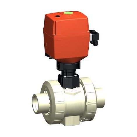 Vanne à bille GF 180 PP/EPDM 24V d 75 spigot SDR11