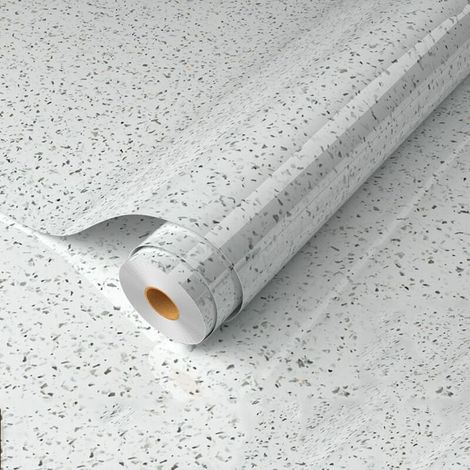 Film adhésif pour meubles - PZCC - Marbre (aspect réaliste) - 80x500 cm (4 m²) - Blanc cassé - Imperméable, auto-adhésif (1/4)