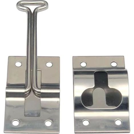 Loquet porte camping-car acier inox 10,2cm, entrée remorque cargo, robuste. (1/5)