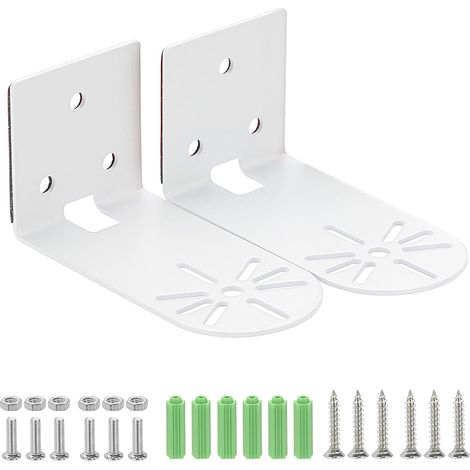 2er-Pack Wandhalterungen für Kameras – Kleine Metall-Wandhalterungen, universelle kleine Hängehalterungen, geeignet für Überwachungskameras, Lautsprecher usw., Weiß (1/5)