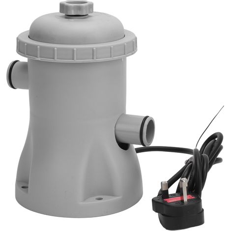 Pompe de filtration électrique pour piscines hors sol, 330 gallons (1250 litres), système de filtration à cartouche, prise britannique 220 V. (1/5)