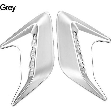 Lot de 2 autocollants 3D pour prises d'air latérales de voiture, imitation aileron de requin, décoration de capot. (1/5)