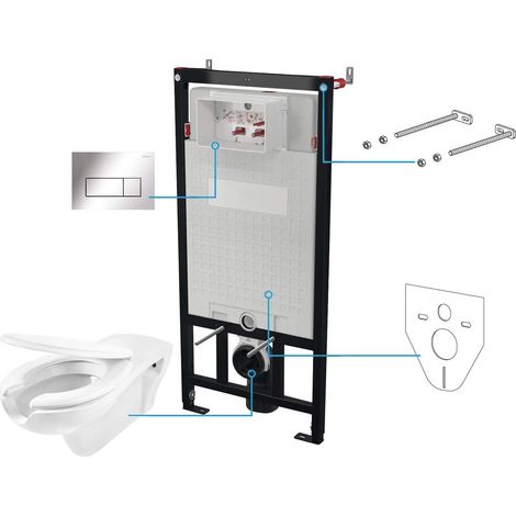 Deante Wand WC-Set mit integriertem Spülkasten in Weiß