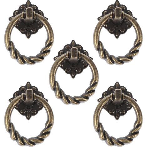 Boutons de meubles anciens, poignées en bronze, porte, tiroir (1/5)