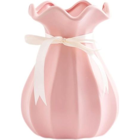 Vase Conique en Céramique Rose, Ornements Compositions Florales Nordiques, Moderne Vase Decoratif, Convient pour la Décoration du Salon, Décoratif en Herbe de la Pampa (1/4)