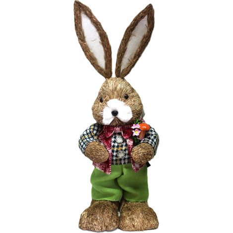 Coniglietto pasquale in sisal, 65 cm, decorazione natalizia XL (1/5)