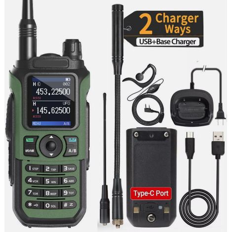 Houhence – Talkie-walkie Baofeng UV-21 Pro V2 – Portée étendue 10 km – Rechargeable – 16 canaux – Lampe torche LED intégrée – Communication professionnelle
