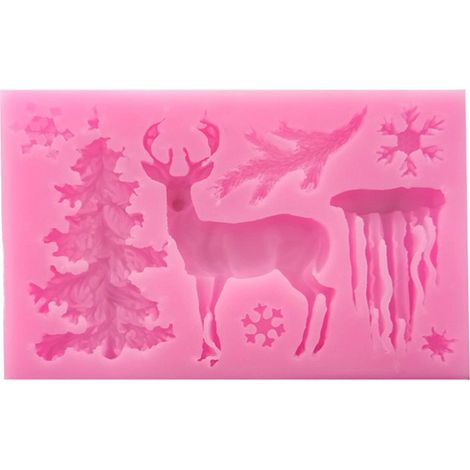 Weihnachtliche Silikon-Backform zum Selbermachen, mehrfache dekorative Kuchen-, Fondant- und Schokoladenform (3) (1/5)