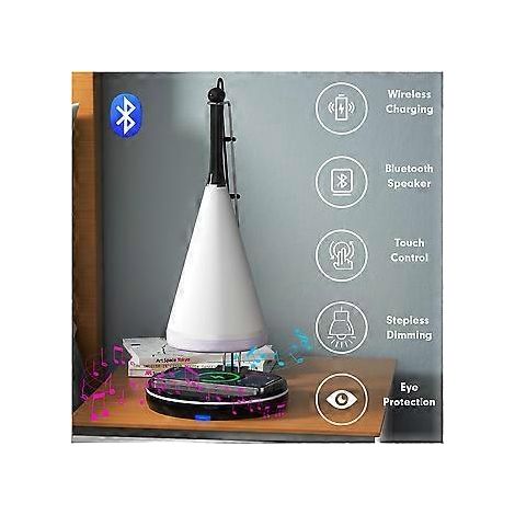 Moderne Schreibtischlampe mit integrierter LED-Leuchtmittel, elegantem Design für Schlaf- oder Arbeitszimmer, Touch-Bedienung, dimmbar, Schwarz