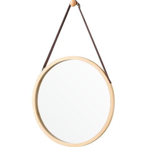 Bambus Wandspiegel Bykle rund 38 cm [en.casa]