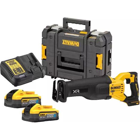 Dewalt – Scie sabre sans fil 18V avec 2 batteries 5Ah – Moteur Brushless pour coupe précise – Capacité de coupe 300 mm – DCS386H2TQW