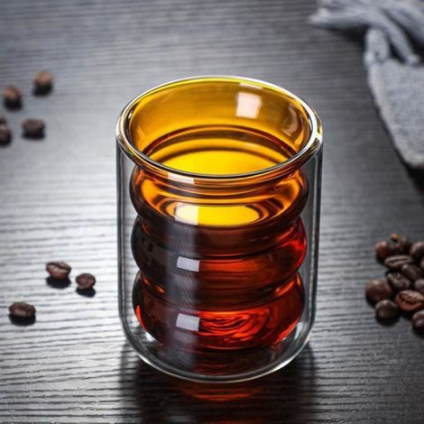 Tasse En Verre Double Paroi - Verre Borosilicate Sans Plomb - Résistant À La Chaleur - Pour Café Thé Lait - 230 À 280 Ml - 1 Pièce (1/4)