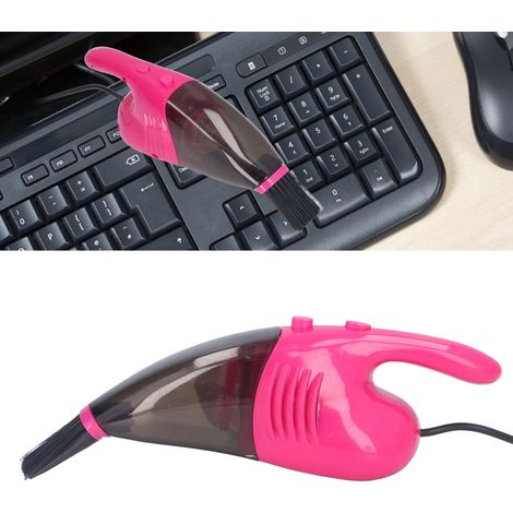 Mini aspirateur clavier USB, micro-aspirateur pour ordinateurs, brosse clavier, brosse de nettoyage et de dépoussiérage pour clavier d'ordinateur portable USB (rose) (1/5)