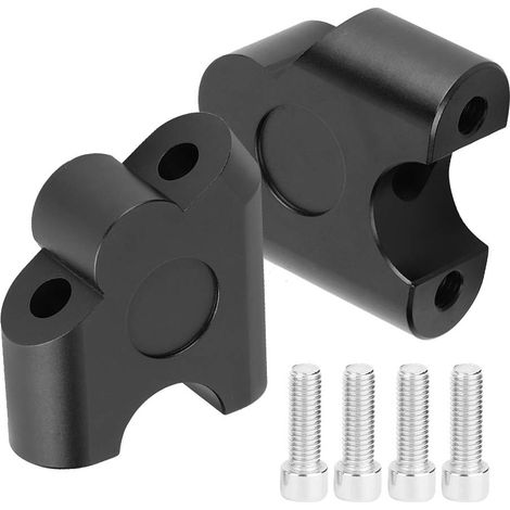 2 Stück 22 mm Lenkererhöhung, Universal-Motorrad-Lenkergriffe, Lenker-Heckklemme, Racing-Montageadapter (schwarz)