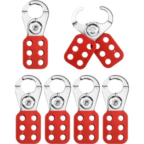 Lockout-Haspen 6 Stück, Edelstahl, 25mm Öffnung, für Unterbrecher & Ventile