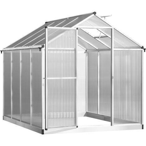 Serre de jardin aluminium polycarbonate fondation lucarne porte
