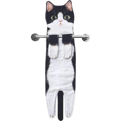 Lustige Katzen Handtücher für Küche und Badezimmer - Katze Deko Hängende Handtuch Waschlappen Muttertagsgeschenk Ostern Einweihungsgeschenk Geburtstagsgeschenk - Geschenke für Frauen Katzenliebhaber (1/5)