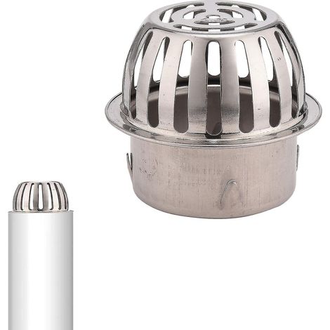 Gutter Leaf Guard - 90 mm - Stainless Steel Downpipe Protector - For Rainwater Pipes And Sewage Ducts - 1 Piece (1/5)