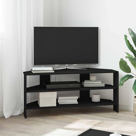 EckTVSchrank Schwarz 102x40,5x45cm Holzwerkstoff