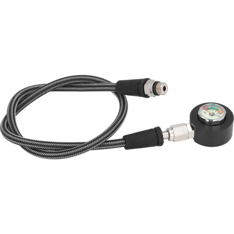 Manomètre de plongée sous-marine lumineux submersible avec flexible haute pression pour détendeur de gilet stabilisateur, équipement de plongée sous-marine, 65 cm / 25,6 pouces (1/5)