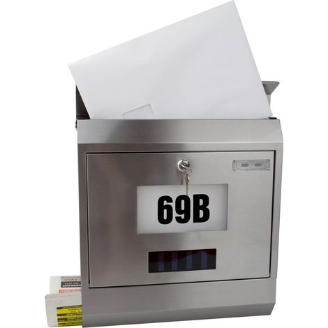 Briefkasten Wandbriefkasten Postkasten Solar LED Zeitungsrolle Edelstahl Design (1/5)