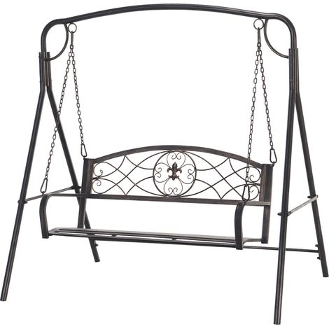 Metallschaukelbank für 2 Personen, Gartenschaukelstuhl, wetterfest, für Terrasse und Garten