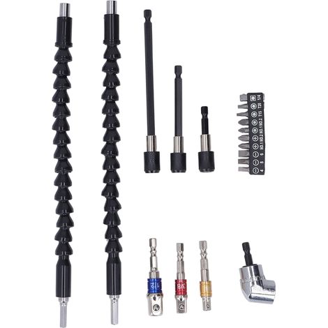 Ensemble de rallonge flexible pour perceuse 105° avec embout universel et support de douille (1/5)