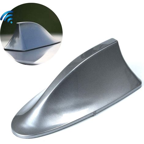 Antenne requin grise, antenne aileron de requin universelle, réception radio FM/AM, adhésif étanche, forme aileron, auto-collant (1/5)