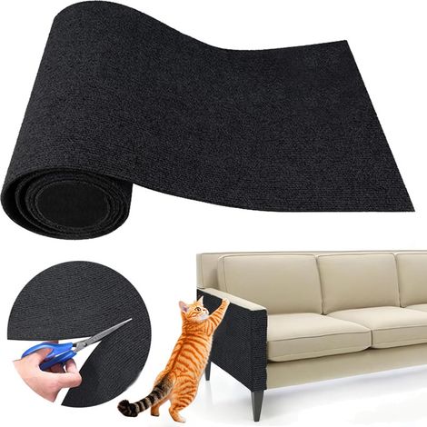 Protège canapé 200 × 40 cm, protecteur de meubles anti-rayures de chat, adapté aux canapés et aux coins, noir (1/5)