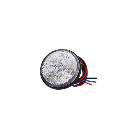 Feux de Remorque LED, 12V Feu Arriere pour Remorque 2PCS remorque Voiture Feu de Freinage Réflecteur Rond LED Feu de Gabarit LED pour Camion de Moto Automobile (Blanc，2pcs)