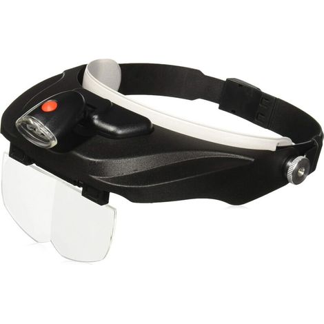 Deluxe loupe serre-tête de la Série PRO avec fonction éclairage par LED et quatre lentilles de rechange (CP-60)