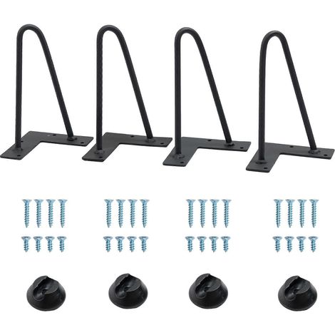 Pieds en épingle à cheveux de 20 cm avec support en acier massif, adaptés à la fabrication de meubles et de tables basses. (1/5)