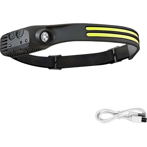 Lampe Frontale Rechargeable, LED avec détecteur de Mouvement, Bandeau Ajustable, étanche, idéale pour Le Camping, la Course à Pied et la randonnée (1/5)